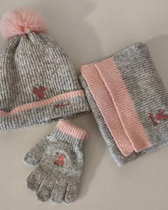 Set invernale cappello, sciarpa, guanti 5-8 anni