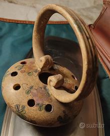 Ceramica scaldino lampada a olio CAPANELLI GUBBIO