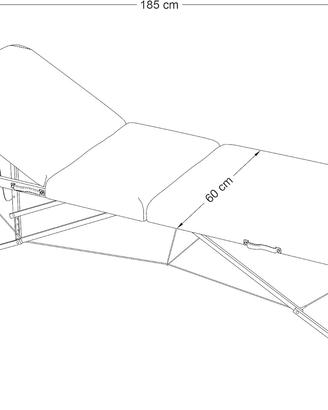 Lettino massaggio pieghevole legno 3 zone nero