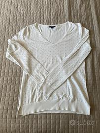 Kiabi maglione donna bianco pois neri tg S