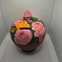 Salvadanaio terracotta dipinto a mano