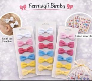 12 Fermagli molletta a fiocchetto