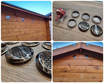 Griglie areazione ventilazione sfiato Inox 64 mm