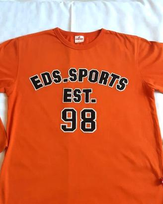 Maglietta   arancione scritta  EDS SPORTS EST 98