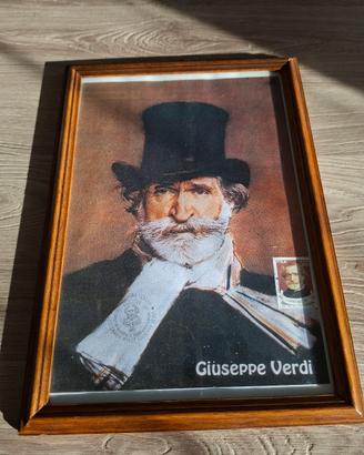 Quadro commemorativo Giuseppe Verdi - Francobollo 