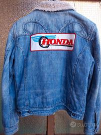 GIUBBOTTO JEANS EFFECT CON TOPPA HONDA TAGLIA L 