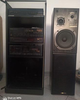Impianto hi fi  Pioneer x 420 con mobile e casse