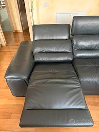 Divano in pelle DondiSalotti grigio antracite