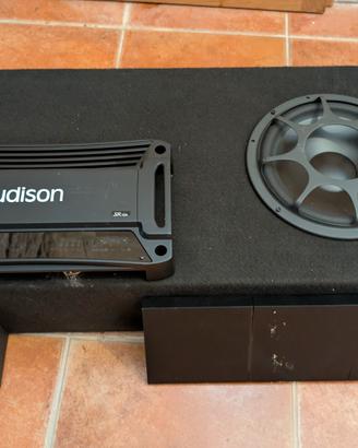 amplificatore  auto Audison completo di subwoofer 