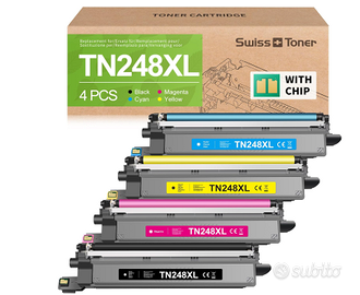 Kit 4 Toner Swiss Toner TN248XL per Brother (Nero