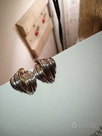 orecchini a clip vintage argento anni 80 