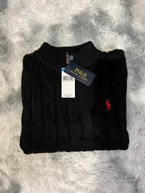maglione ralph lauren nero con zip - taglia s