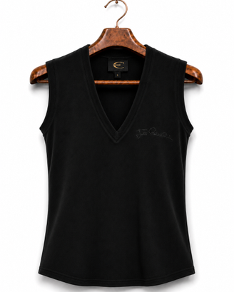 Top Just Cavalli Donna Nero Y2K Scollo V Italy