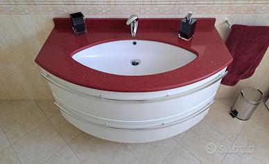 Mobiletto bagno sospeso108 cm, 2 cassettoni bianco
