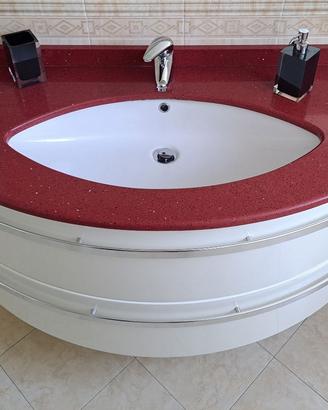 Mobiletto bagno sospeso108 cm, 2 cassettoni bianco