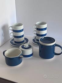 Servizio da caffè Kahla in porcellana bianca e blu