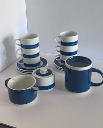 Servizio da caffè Kahla in porcellana bianca e blu