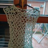 Canotta in cotone lavorazione ad uncinetto punto s