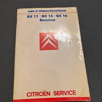 Libretto originale Citroën BX benzina 1986