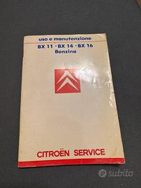 Libretto originale Citroën BX benzina 1986