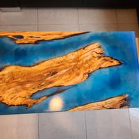 Tavolino Da Salotto In Legno E Resina river table