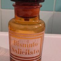 Antico VASO farmacia BISMUTO SALICILATO in vetro