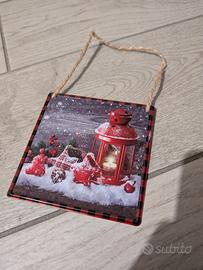 quadretto decorativo Natalizio in metallo 