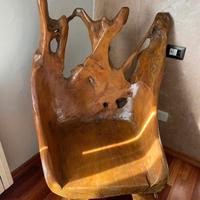 Sedia Scultorea Legno Taek