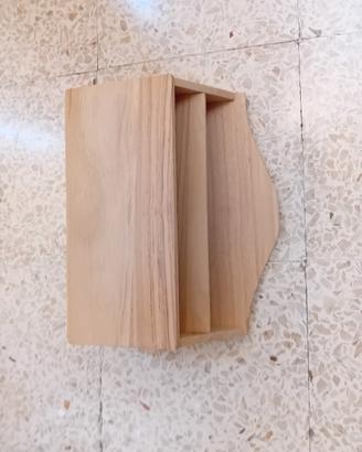 Porta documenti in legno grezzo per decoupage