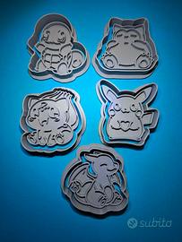 Set 5 formine biscotti Personaggi Pokémon