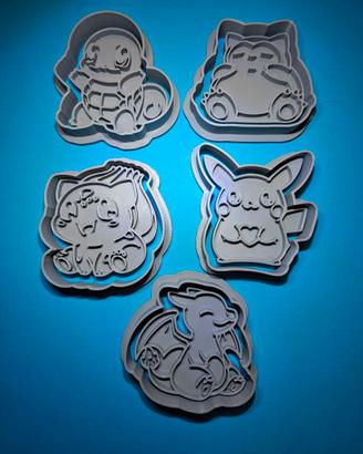 Set 5 formine biscotti Personaggi Pokémon