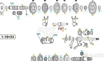 Forchetta cambio 5/6A Aprilia RS125 AP0258913