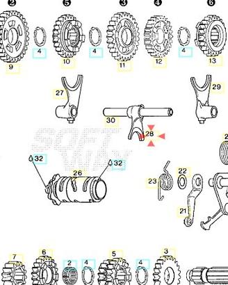 Forchetta cambio 5/6A Aprilia RS125 AP0258913