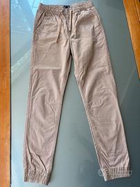 2 Pantaloni jogging beige e blu S