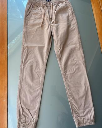 2 Pantaloni jogging beige e blu S