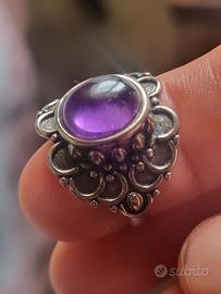 Anello argento 925 con ametista