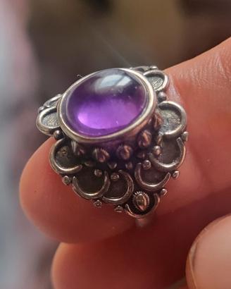 Anello argento 925 con ametista