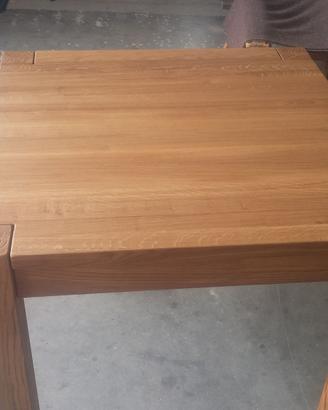 tavolo in rovere massello quadrato allungabile