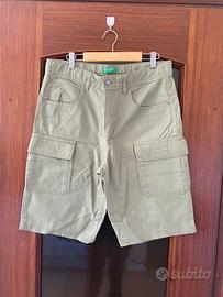 Bermuda cargo Benetton Ragazzo 13-14 anni verde3XL