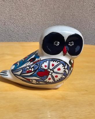 Gufo in ceramica stile Iznik