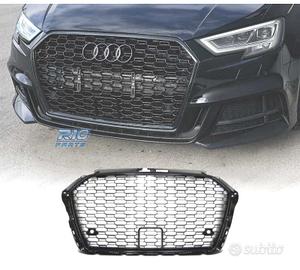 GRIGLIA PER AUDI A3 8V 16-19 PDC LOOK RS3 NERO LUC