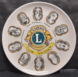 POLITI RECANATI piatto ceramica LIONS CLUB MC