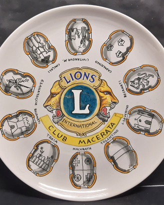 POLITI RECANATI piatto ceramica LIONS CLUB MC
