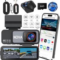 Dash Cam 4K + FHD Wi-Fi GPS Display IPS 3,2" WDR