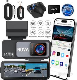 Dash Cam 4K + FHD Wi-Fi GPS Display IPS 3,2" WDR