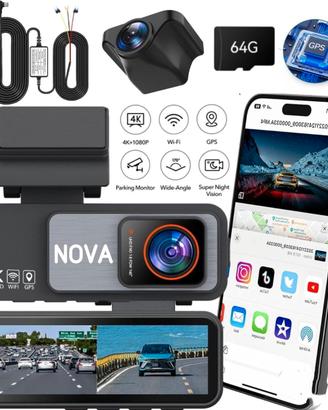 Dash Cam 4K + FHD Wi-Fi GPS Display IPS 3,2" WDR