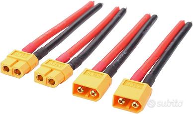 2 Paia XT60 Maschio/Femmina con Cavo 12AWG 100 mm