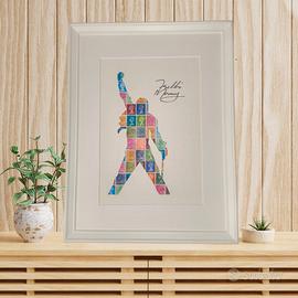 Freddie Mercury Quadro moderno su veri francobolli