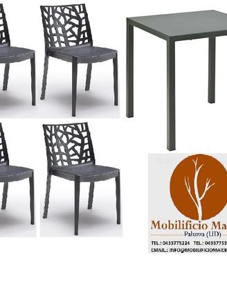Set Sedie Tavoli Alluminio 0822 Bar Ristorante Pub