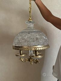 Lampadario anni 90 cristallo rcr vintage